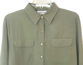 Olive Green Long Sleeve Shirt | Etsy