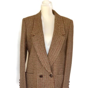 Giorgio San&#39; Angelo Collectible Gold Pied de Poule long line blazer  size 8 Vintage 1990s