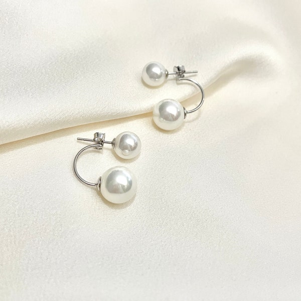 Double Pearl Earring - Etsy