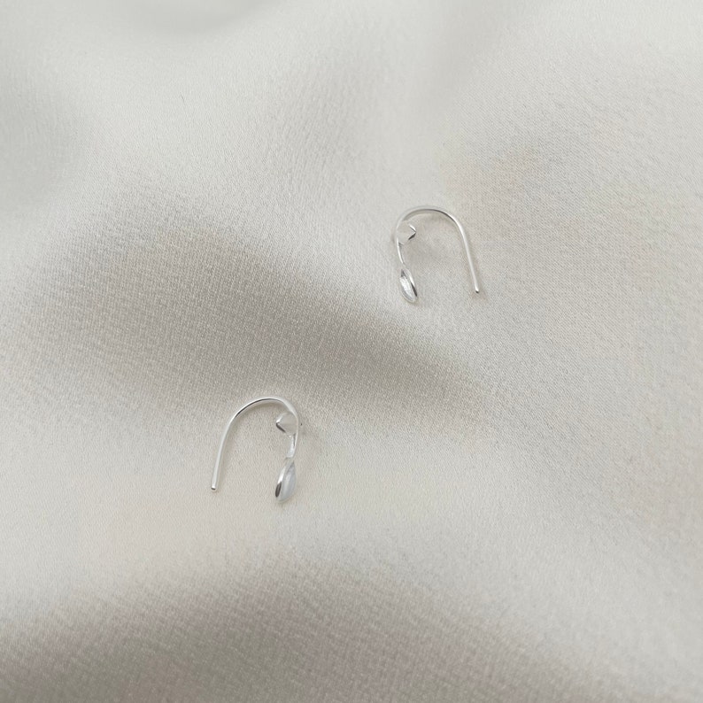 Rose Gold Leaf Threader Earrings Dainty Open Hoop Earrings Etsy