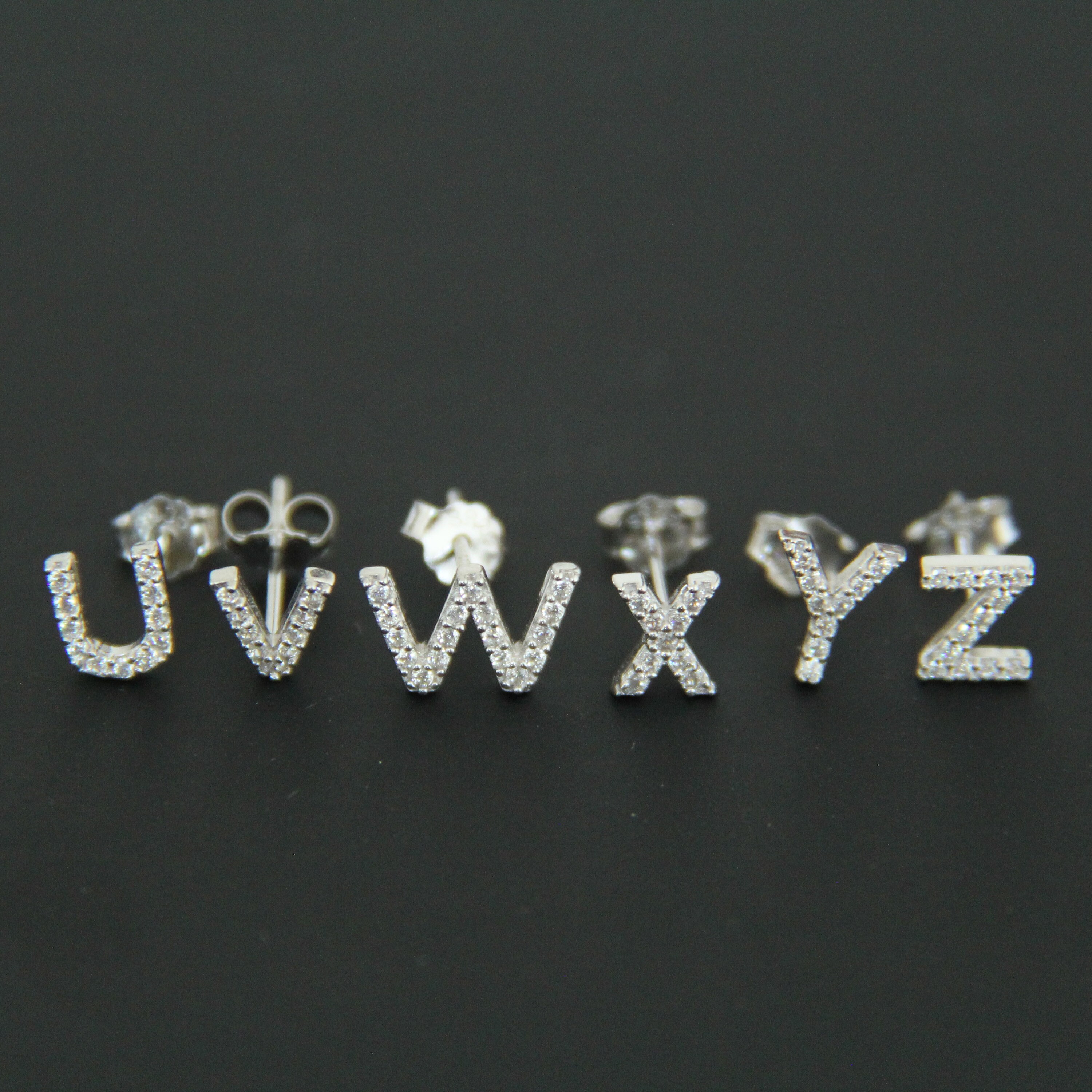 26 Letters Stud Earrings Initial Letters Stud Earrings Tiny Etsy