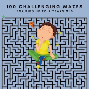 100 challenging mazes for kids up to 9 years old printable etsy