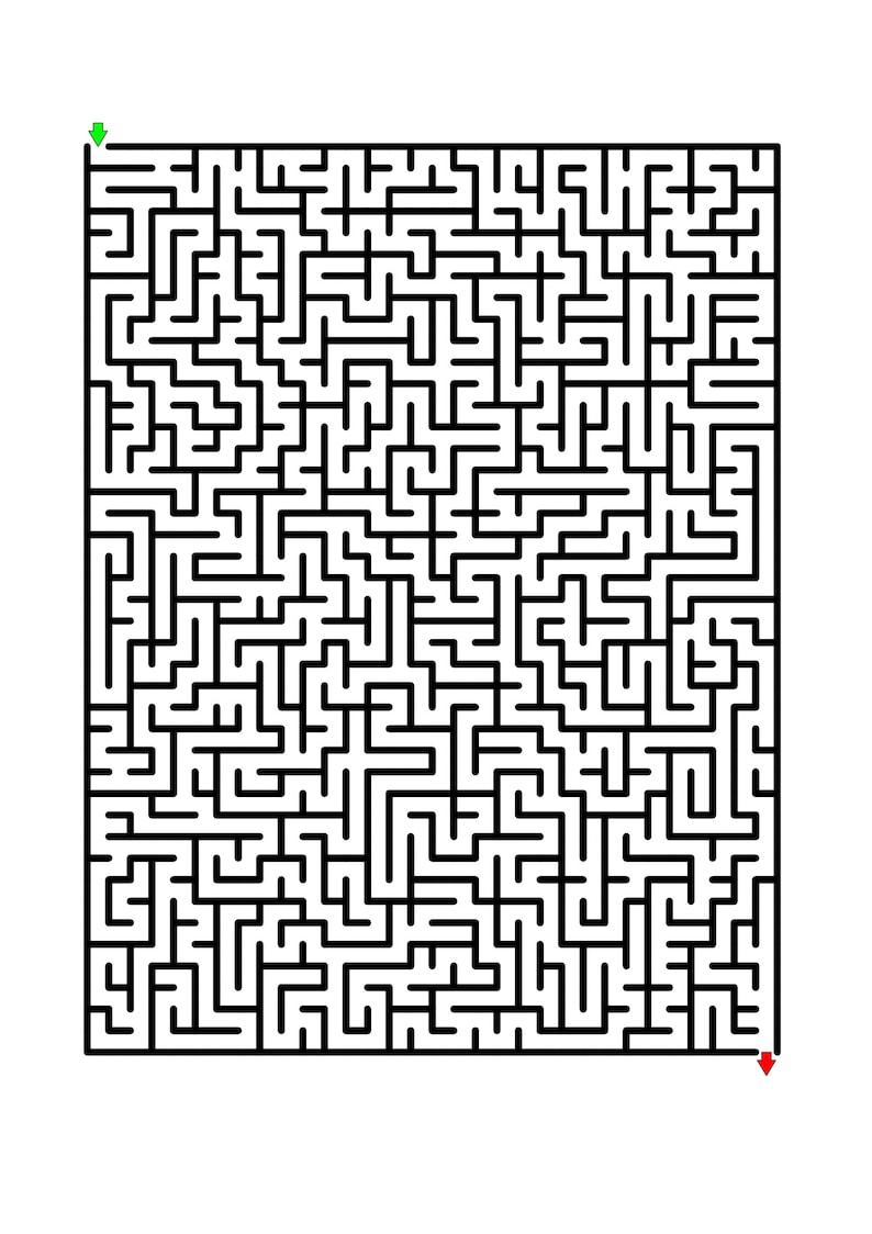 100 Challenging Mazes for Kids up to 9 Years Old, Printable Labyrinth ...