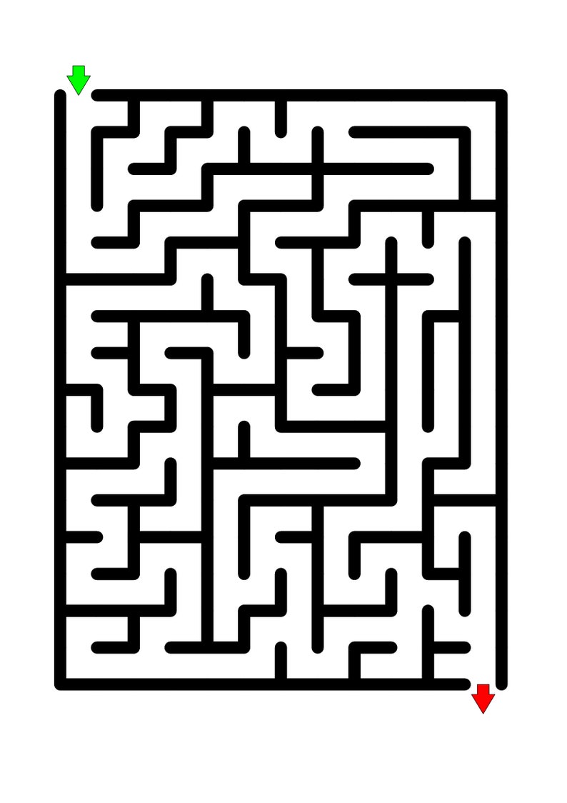 100 Easy Mazes For Kids Up To 5 Years Old Printable Labyrinth Etsy