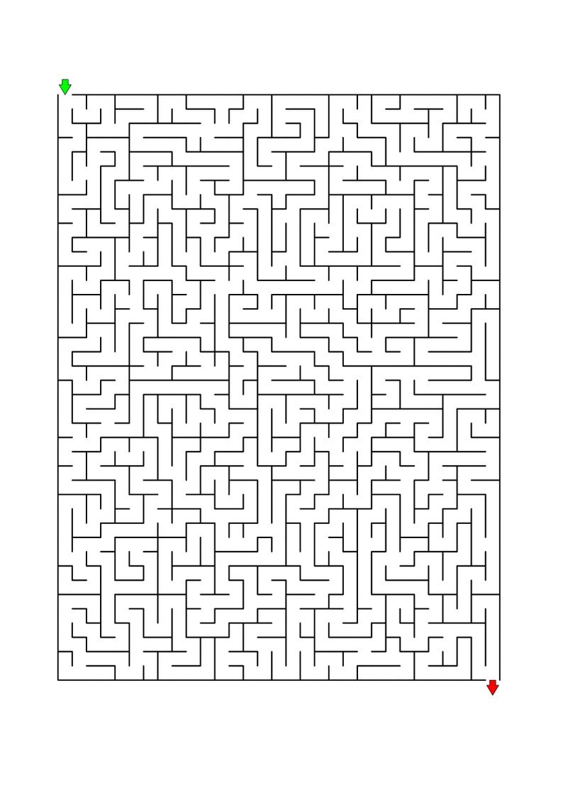100 Challenging Mazes for Kids up to 9 Years Old, Printable Labyrinth
