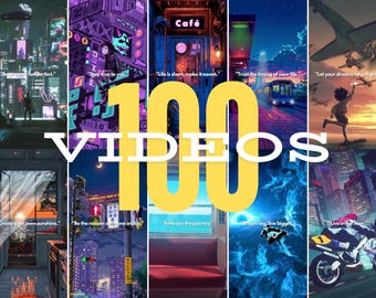 Ghibli Anime Affirmation Reels | 100 HD Videos (Digital Download)