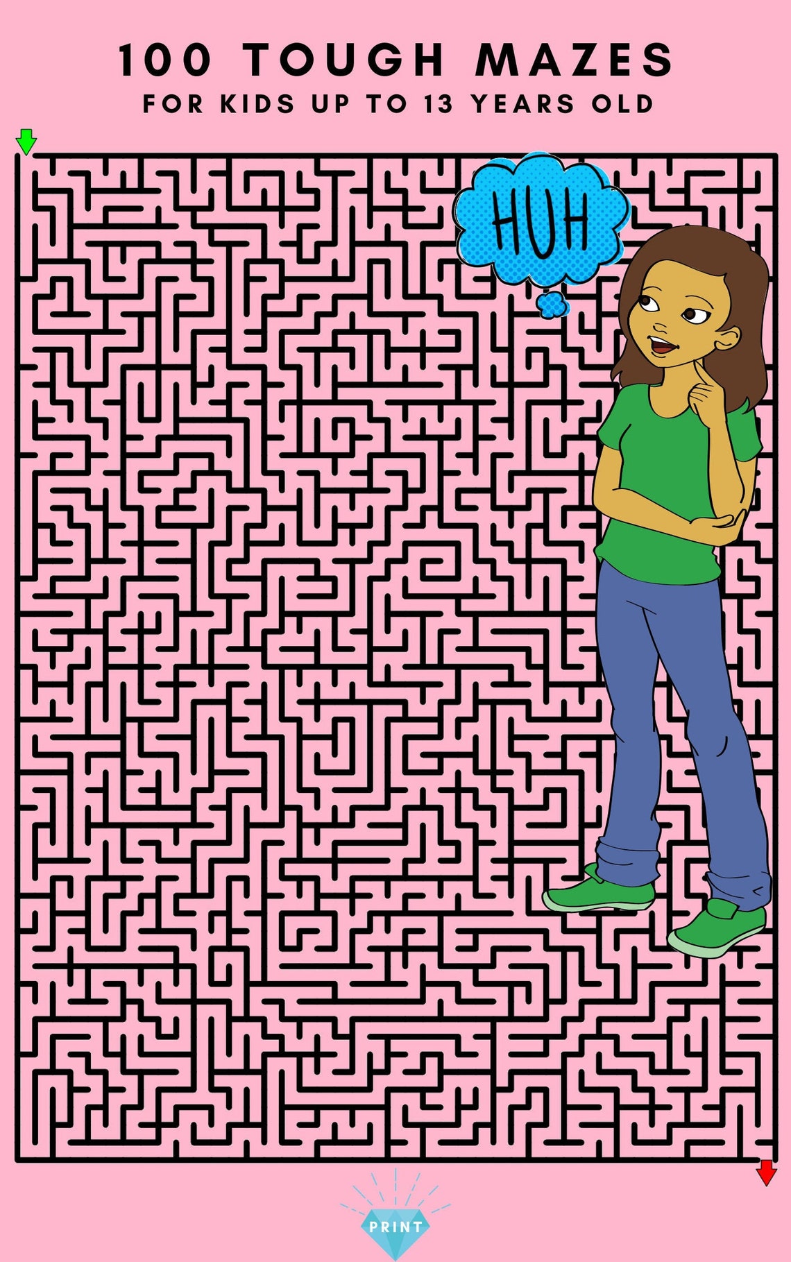 100 tough mazes for kids up to 13 years old printable etsy