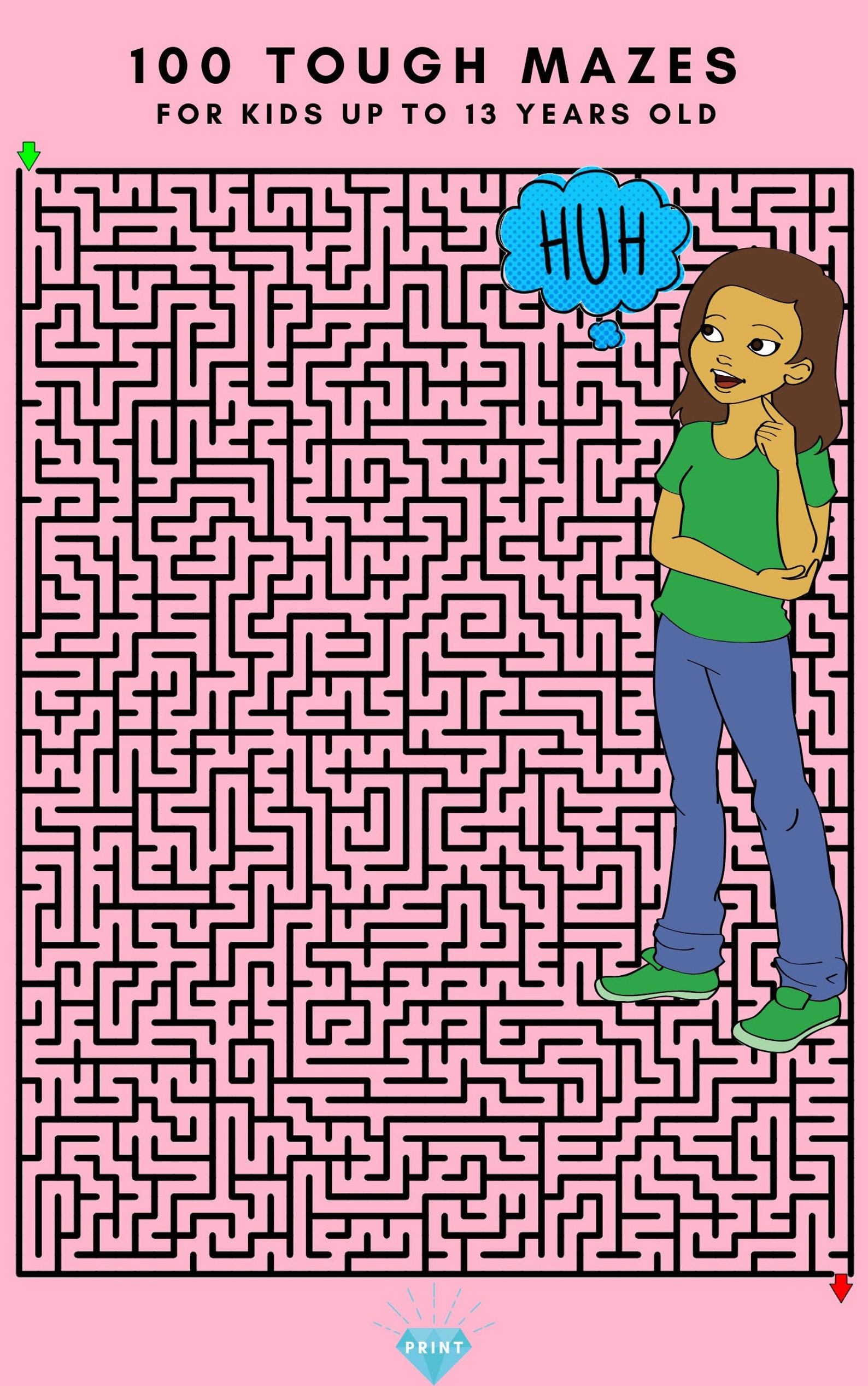 100 tough mazes for kids up to 13 years old printable etsy