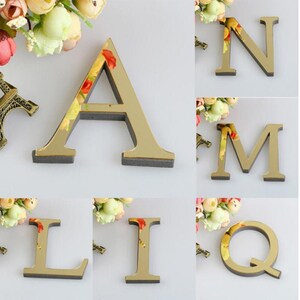 Decoración del hogar pegatinas de pared espejo acrílico pegatinas de pared en inglés letras Decoración del hogar pegatinas de pared espejo acrílico pegatinas de pared en inglés letras
