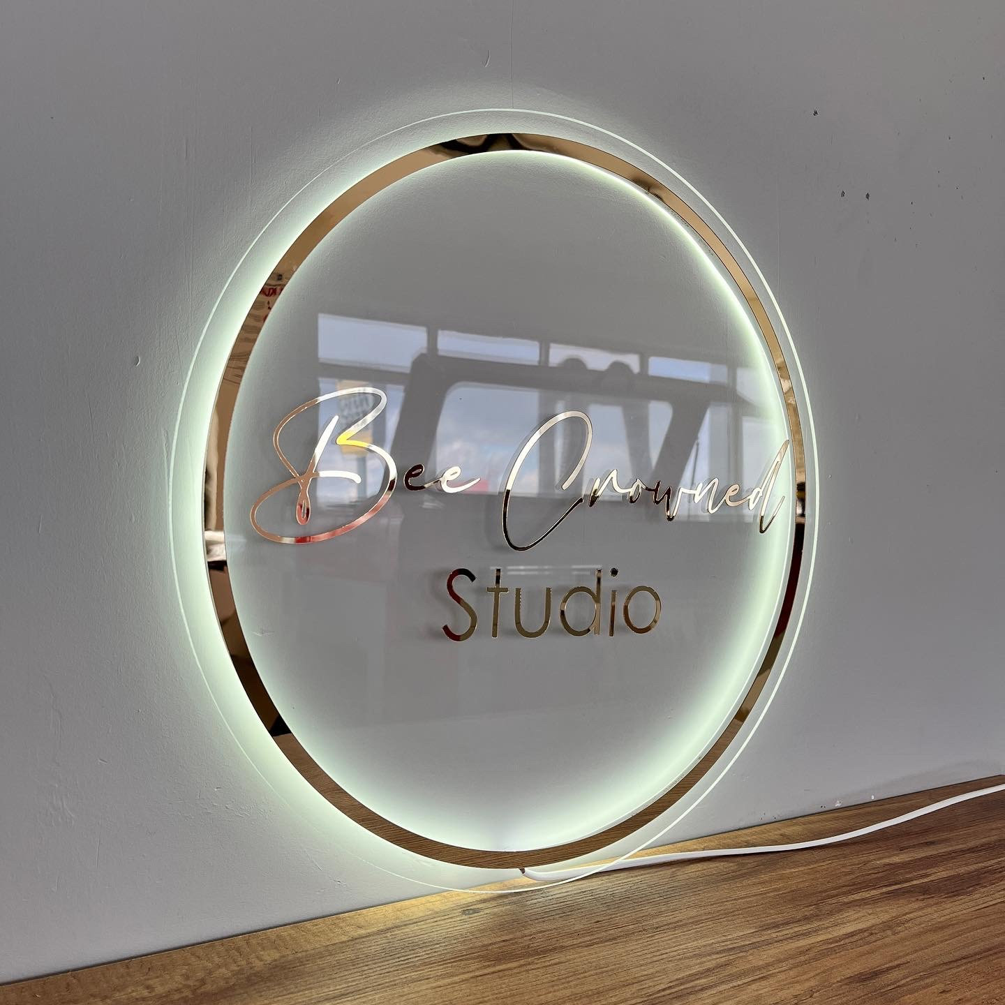 Business Neon Lights Mirror Logo Sign Acrylic Custom Logo | Etsy UK