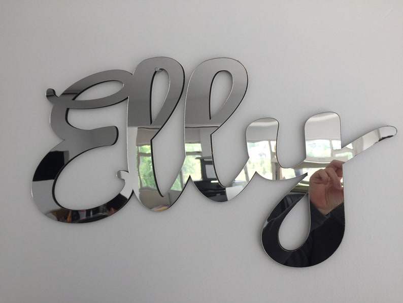 Silver Acrylic Mirror Baby Shower Name Sign Custom Birthday Etsy Canada