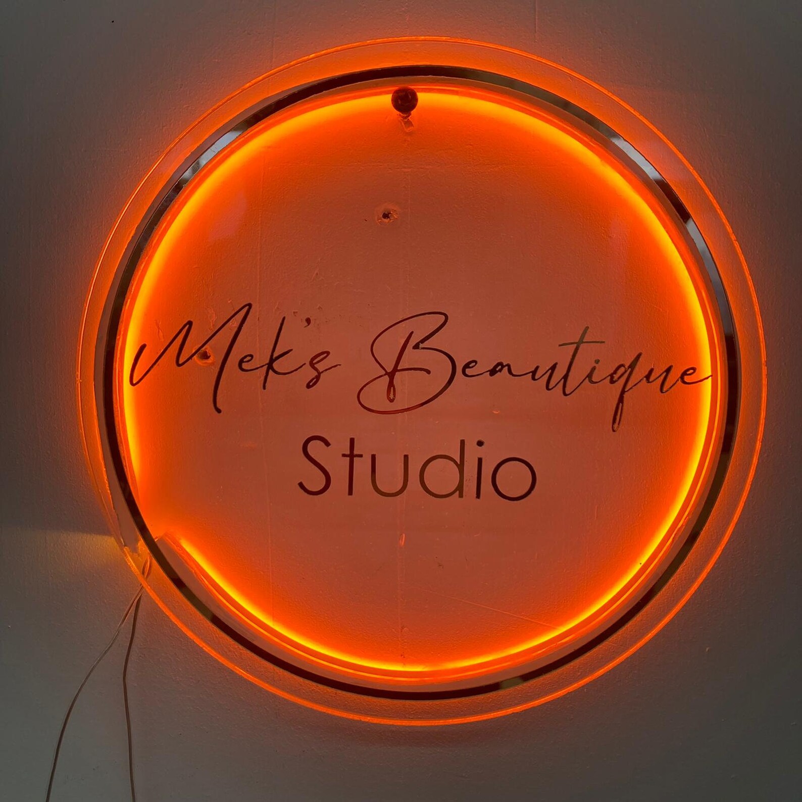 Business Neon Lights Mirror Logo Sign Acrylic Custom Logo Etsy