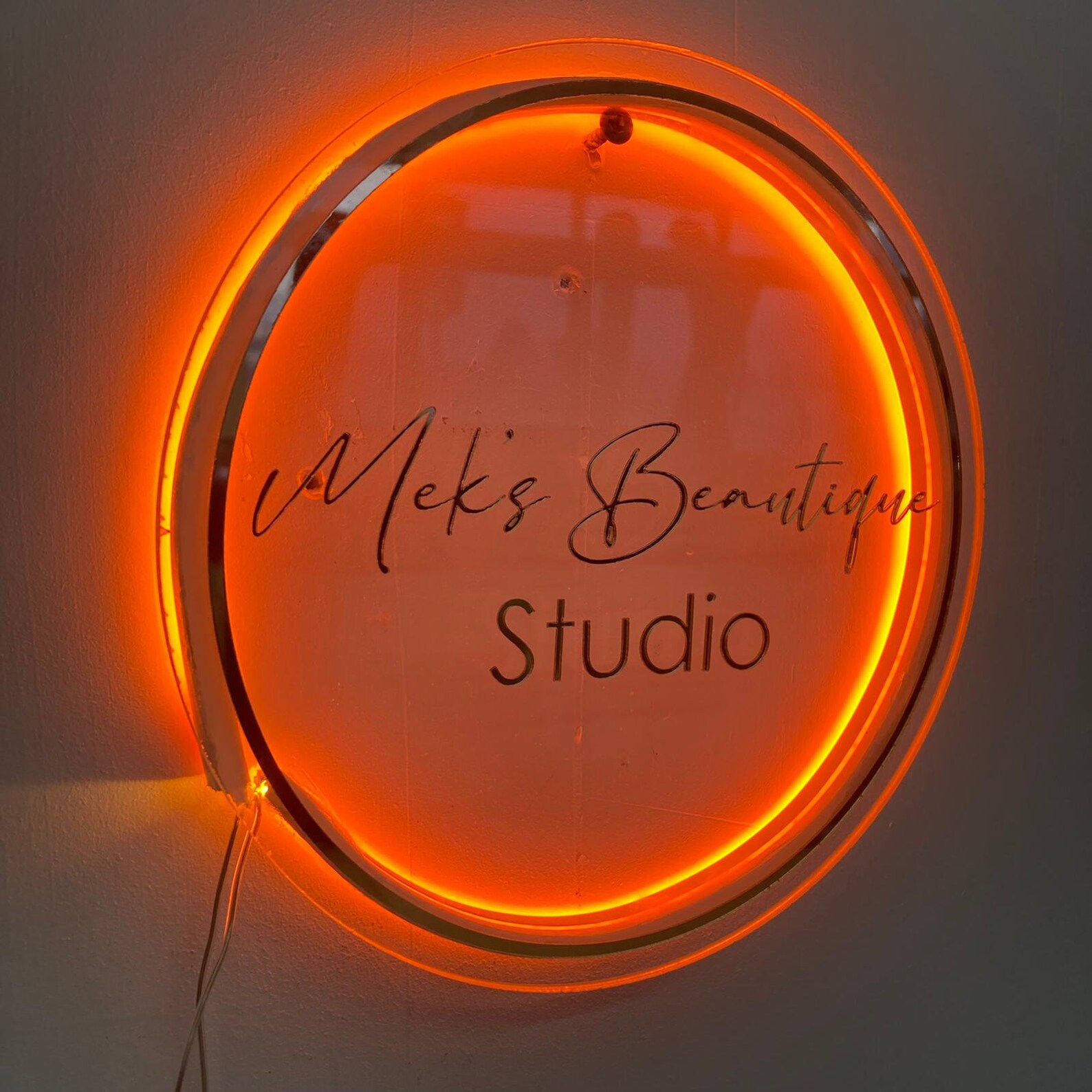 Business Neon Lights Mirror Logo Sign Acrylic Custom Logo Etsy