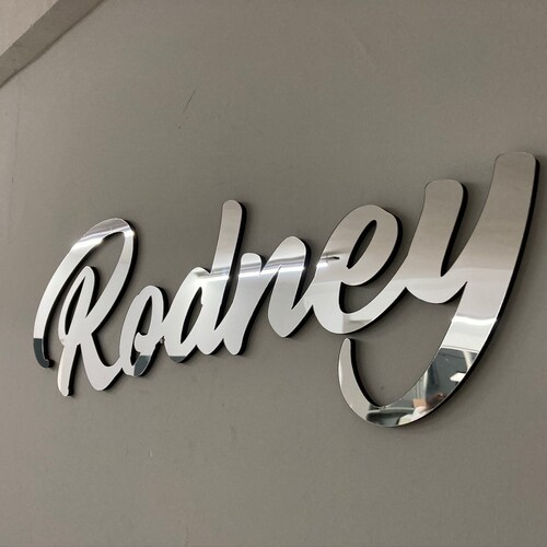 Mirror Gold Name Sign Baby Shower Acrylic Custom Birthday Etsy