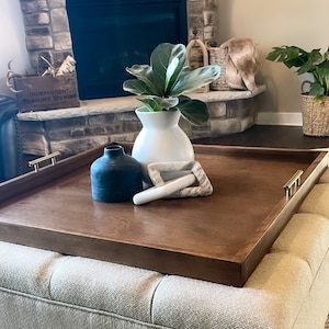 Oversized Ottoman Tray, Solid wood tray, Decorative, Serving Tray, Centerpiece