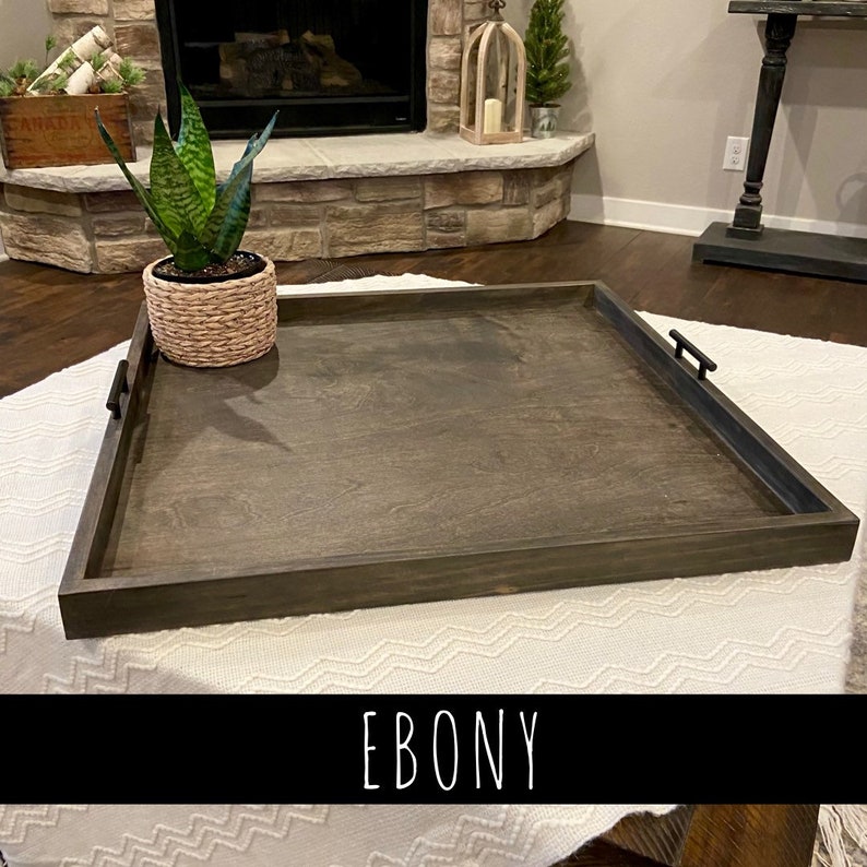 Oversized Wood Tray Rectangle Ottoman Tray Etsy