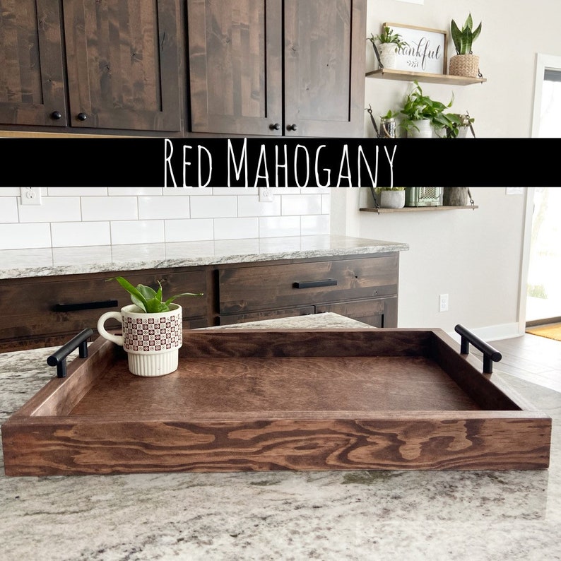 Oversized Ottoman Tray Solid Wood Tray Decorative Tray Etsy