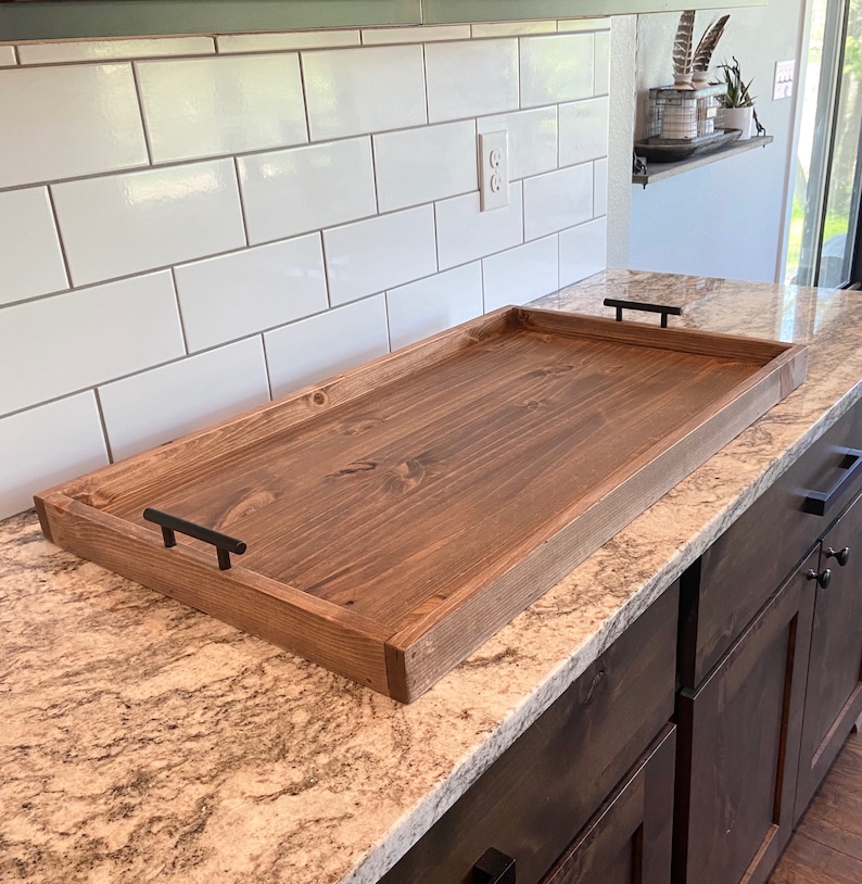 Oversized Wood Tray Square Tray Extra Large Ottoman Tray Etsy