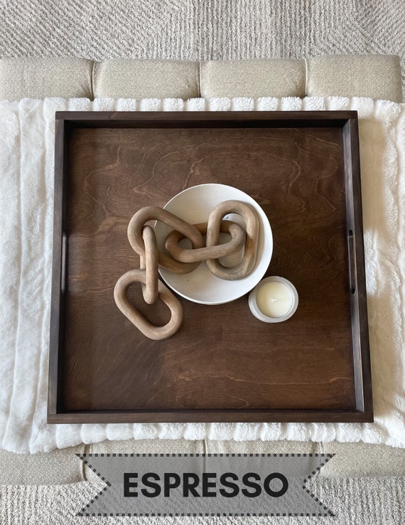 Oversized Ottoman Tray Wooden Ottoman Tray Serving Tray Large