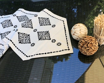 Turkish Cotton Table Runner: Ottoman Vintage Design (16'' x 120'')