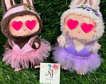 Ballerina Tutu Skirt Doll Clothing Set. Handmade in California. Memorabilia Doll Clothes Collection for 17cm Dolls. Doll is NOT Included.