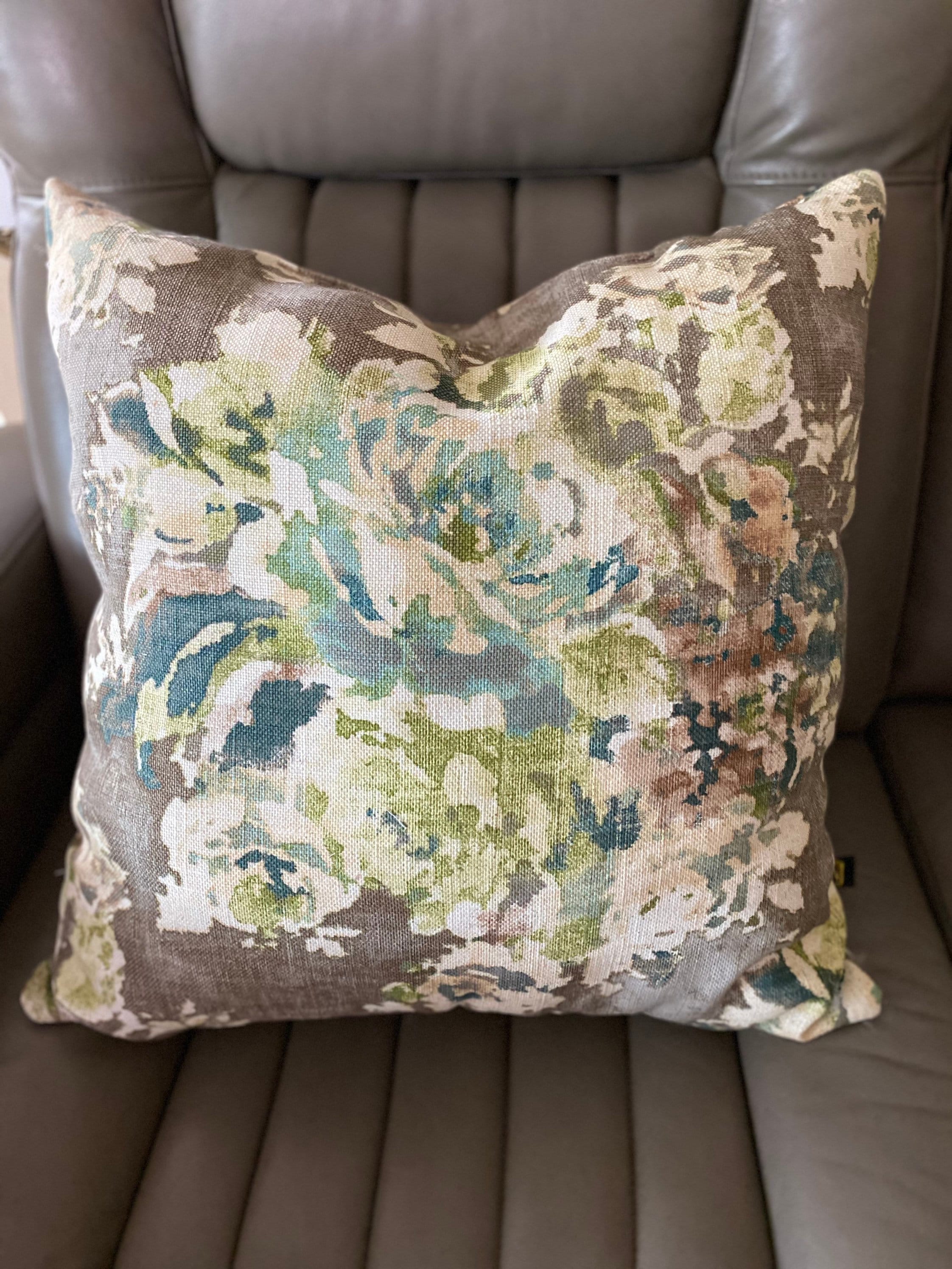 One Covington Pillow Cover Taupe Cindersmoke Venus Cotton Linen Decorative Pillow Cover Zipper Home Decor Made in USA 18x18 20x20 22x22