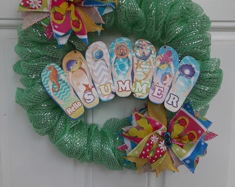 Summer flip flop wreath
