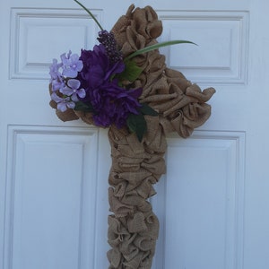 Burlap Cross Wreath image 1