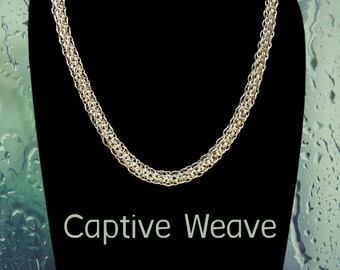 Rope Strand Chainmail Necklace  - Necklace, Silver Necklace, Thick Strand Necklace, Chainmail Necklace (#52)