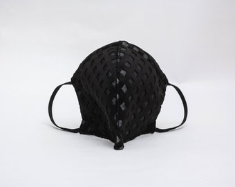 Schwarze Poly & Leinen Gesichtsmaske