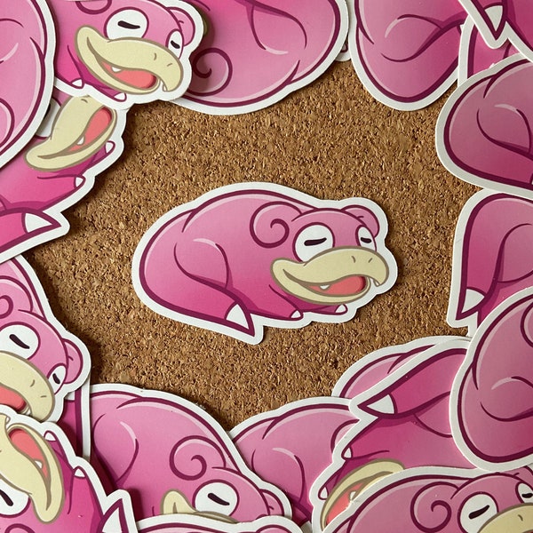 Müdes Slowpoke Flegmon - Pokemon Vinyl Aufkleber 50x30mm