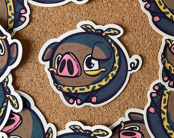 Cerdito negro - vinilo adhesivo 55 x 45 mm