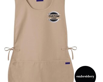 Personalized Embroidered Apron, Custom Logo Embroidered Apron for Men Women, Custom Text Embroidery Smock, Custom Cobbler Cover Gift for Her