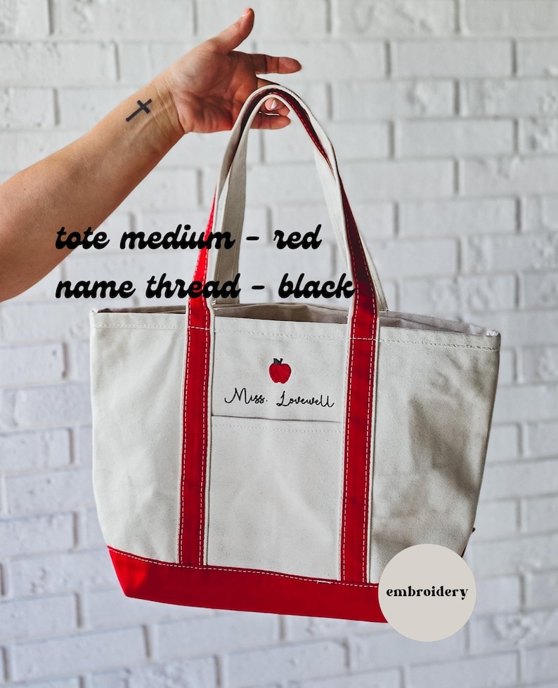 Personalized Teacher Tote Bag – Custom Embroidered Teacher Gift With ...