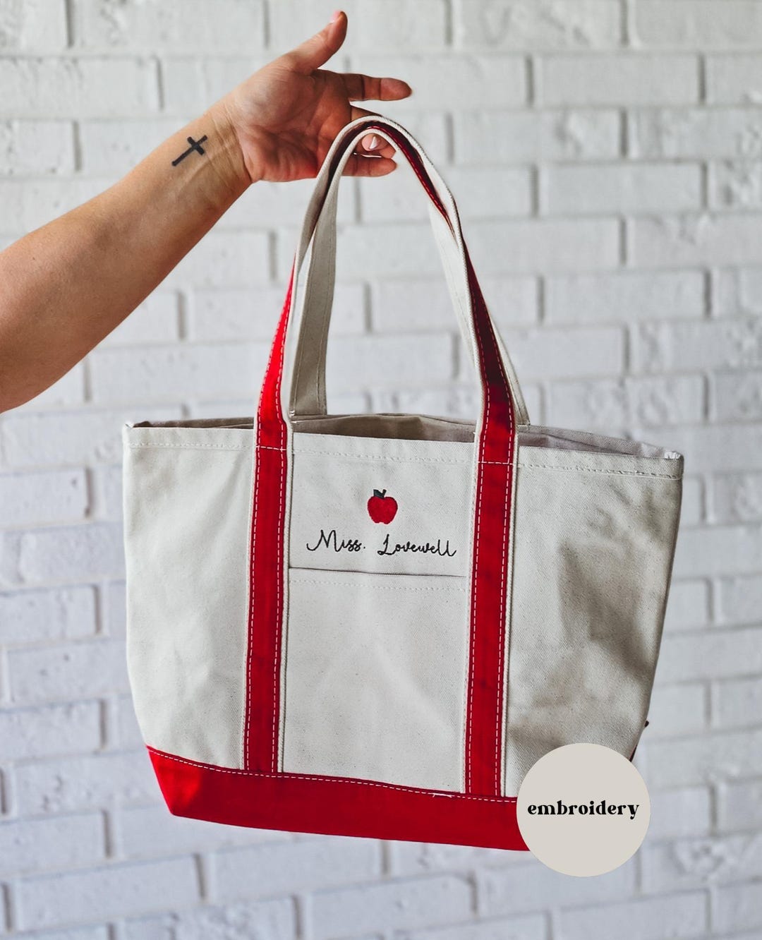 Personalized Teacher Tote Bag – Custom Embroidered Teacher Gift With ...
