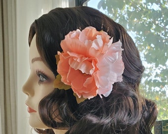 Pink Triple Poppy Tropical Vintage Pinup 1940s 1950s 1960s Hair Flower Wedding Hair Flower Rockabilly Bachelorette Hair Accessory Hair Clip