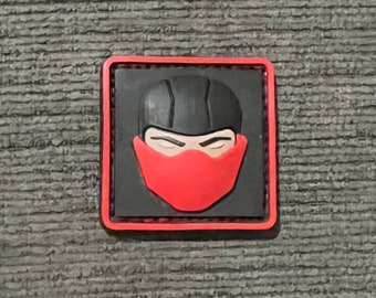 Parche moral de PVC con gancho y bucle de ojo de Ranger Red Ninja