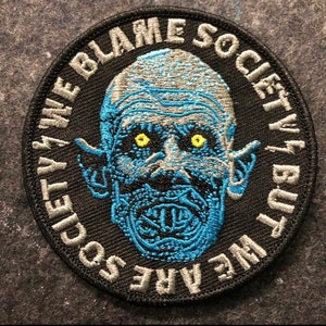 Nosferatu - We Blame Society Embroidered Iron-On patch.