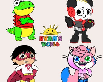 Ryans World Characters PNG SVG JPG Digital Downloads, No Background Png, Cake Toppers, Birthday ...