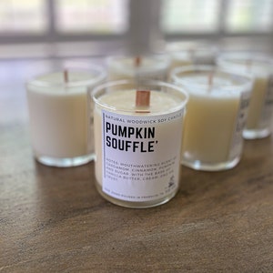 Pumpkin Pie Scented Candle With Wooden Wick Candle Autumn Candle