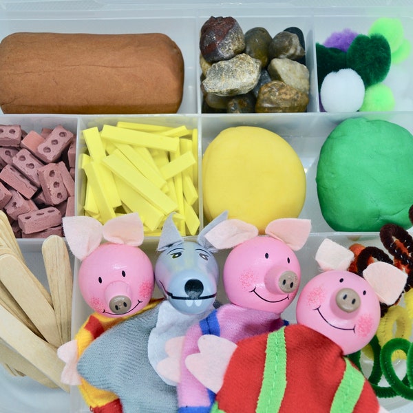 Three Little Pigs Play Dough Kit | Fairytale Story Retelling Kit