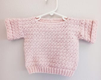 Crochet Baby Sweater Tee Pattern: Toddler Sizes (Digital Download)