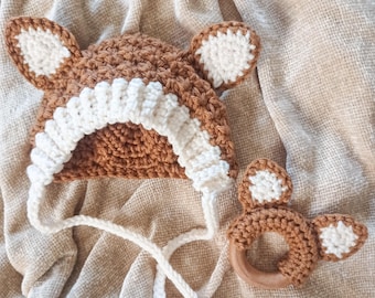 Crochet Bonnet Pattern, Fox Bonnet, Baby Bonnet, Baby Fox Bonnet, Baby Bonnet Pattern, Crochet Box Bonnet, Fox Hat