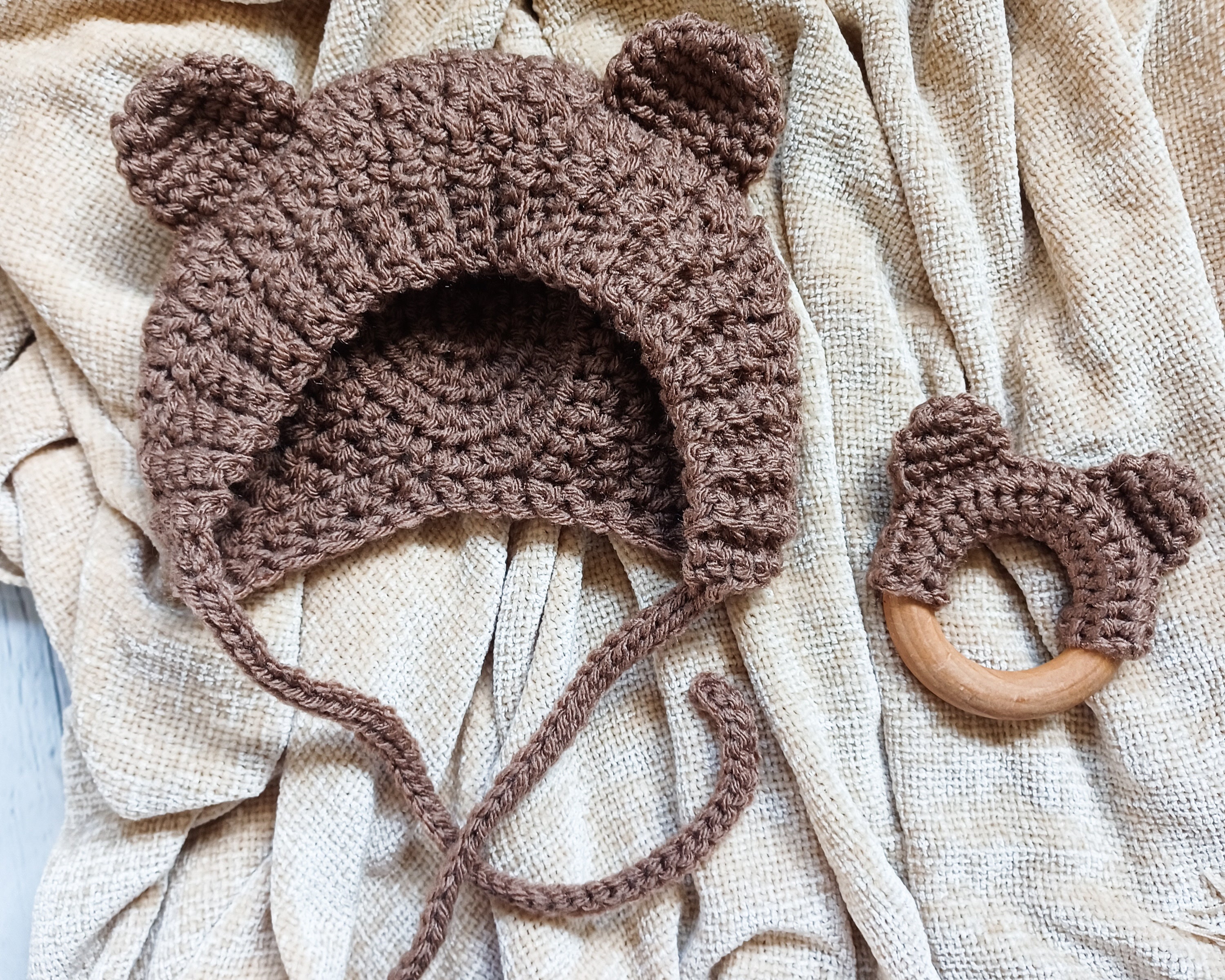 Baby Bear Bonnet, Crochet Bonnet Pattern, Baby Bonnet, Crochet Pattern, Baby Bear Hat