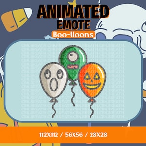 Animated Halloween Boo-lloons Emote for twitch or discord Boolloons