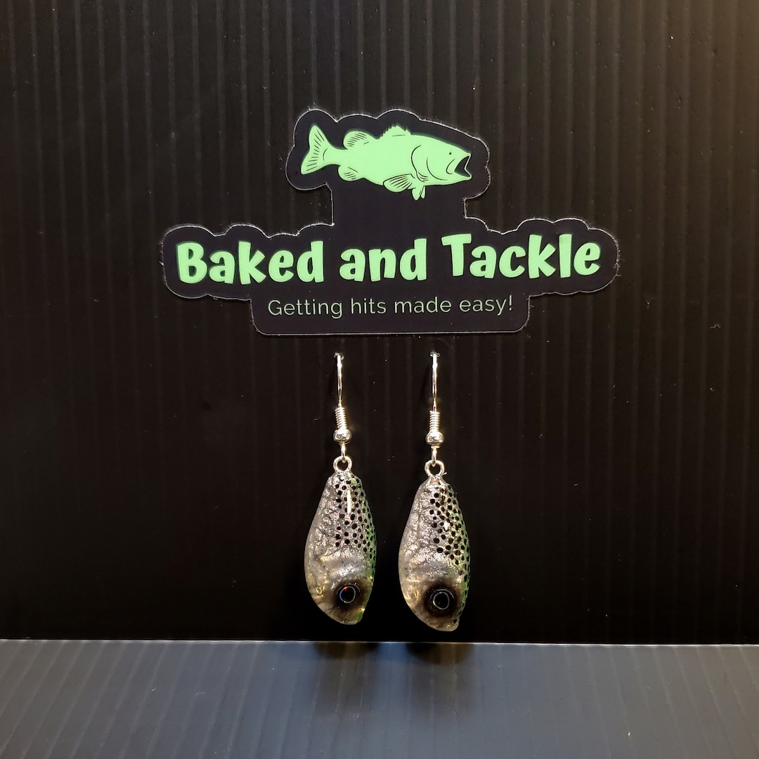 Crystal Rainbow Trout Earrings. Custom Made and Airbrushed Rainbow