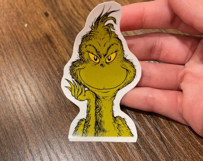 Cartoon Grinch Sticker Etsy