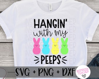 Hangin with my Peeps SVG, maglietta di Pasqua SVG, Pasqua SVG, maglietta di Pasqua, maglietta di Pasqua da donna, maglietta, maglietta, maglietta da donna, maglietta Peeps