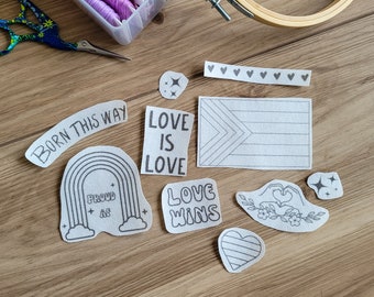 Pride Stick and Stitch Embroidery Patterns: LGBTQ+ Designs
