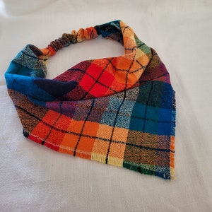 Rainbow Flannel Elastic Hair Bandana, Gifts for Her, Stocking Stuffers For Teens, Triangle Head Scarf,